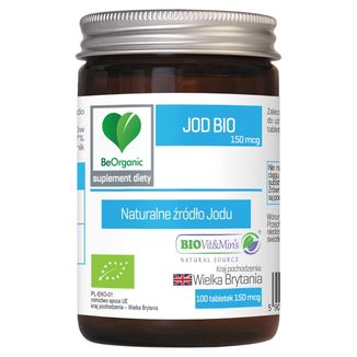 BeOrganic Jod Bio 150 µg, 100 tabletek - zdjęcie produktu