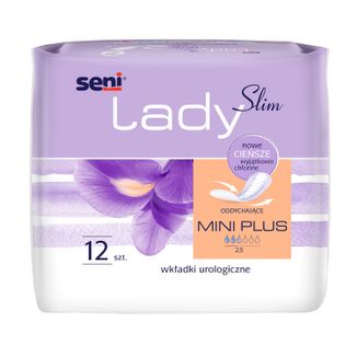 Seni Lady Slim, wkładki urologiczne, Mini Plus, 12 sztuk - zdjęcie produktu