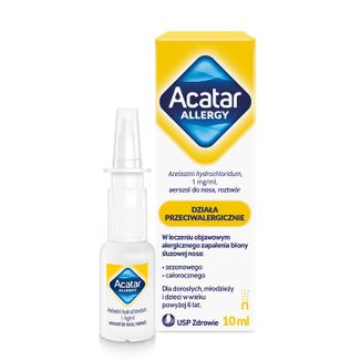 Acatar Allergy 1 mg/ml, aerozol do nosa, roztwór, 10 ml - zdjęcie produktu