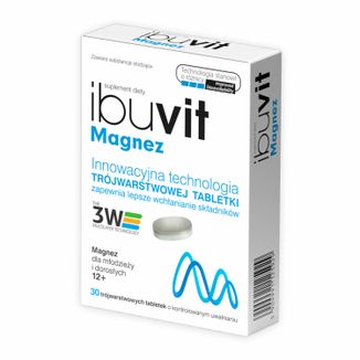 Ibuvit Magnez, 30 tabletek o kontrolowanym uwalnianiu USZKODZONE OPAKOWANIE - zdjęcie produktu