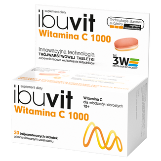 Ibuvit Witamina C 1000, 30 tabletek o kontrolowanym uwalnianiu USZKODZONE OPAKOWANIE - zdjęcie produktu