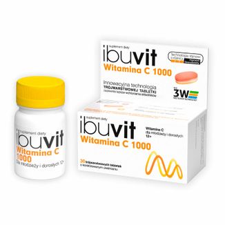 Ibuvit Witamina C 1000, 30 tabletek o kontrolowanym uwalnianiu - zdjęcie produktu