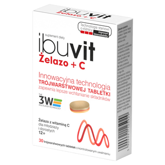 Ibuvit Żelazo + C, 30 tabletek o kontrolowanym uwalnianiu - zdjęcie produktu