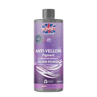 Ronney Silver Power Anti-Yellow Pigment, szampon do włosów blond, rozjaśnianych i siwych, 1000 ml - zdjęcie produktu