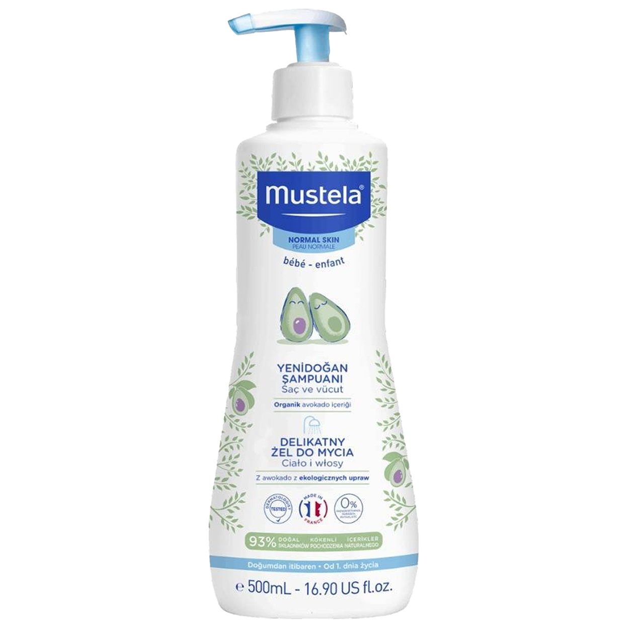 Mustela Mustela Bebe Enfant, Duschgel und Haar, ab dem 1. Lebenstag, 500 ml — Inhaltsstoffe und Bewertung
