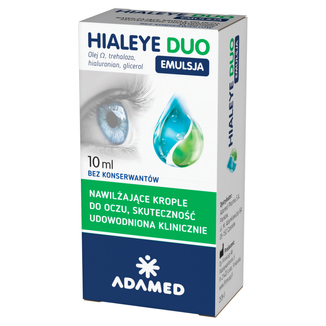 Hialeye Duo Emulsja, nawilżające krople do oczu, 10 ml USZKODZONE OPAKOWANIE - zdjęcie produktu