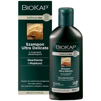 Biokap Bellezza BIO, szampon Ultra Delicate z cukrami zbożowymi, do wszystkich rodzajów włosów, 100 ml - zdjęcie produktu