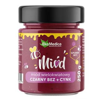 EkaMedica, miód wielokwiatowy z czarnym bzem i cynkiem, 250 g - zdjęcie produktu