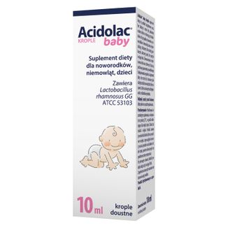 Acidolac Baby, krople doustne dla noworodków, niemowląt i dzieci, 10 ml KRÓTKA DATA - zdjęcie produktu