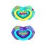 Canpol Babies, smoczek uspokajający, silikonowy, symetryczny, Neon Love, niebieski, 22/654, po 18 miesiącu, 2 sztuki - miniaturka  zdjęcia produktu
