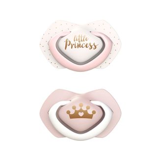 Canpol Babies, smoczek uspokajający, silikonowy, symetryczny, Royal Baby, różowy, 22/651, 6-18 miesięcy, 2 sztuki - zdjęcie produktu