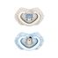 Canpol Babies, smoczek uspokajający, silikonowy, symetryczny, rozmiar B, Bonjour Paris, niebieski, 22/649, po 18 miesiącu, 2 sztuki - miniaturka  zdjęcia produktu