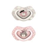 Canpol Babies, smoczek uspokajający, silikonowy, symetryczny, rozmiar B, Bonjour Paris, różowy, 22/648, 6-18 miesięcy, 2 sztuki - miniaturka zdjęcia produktu