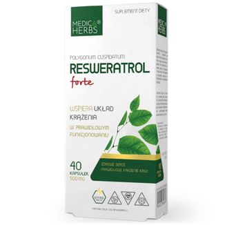 Medica Herbs Resweratrol Forte 500 mg, 40 kapsułek - zdjęcie produktu