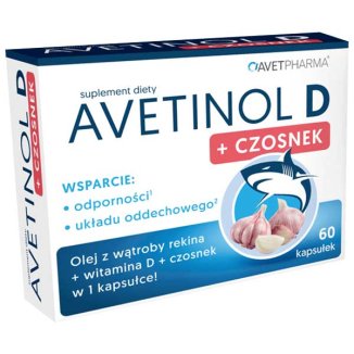 AvetPharma Avetinol D + Czosnek, 60 kapsułek - zdjęcie produktu
