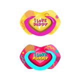 Canpol Babies, smoczek uspokajający, silikonowy, symetryczny, Neon Love, różowy, 22/653, 6-18 miesięcy, 2 sztuki - miniaturka zdjęcia produktu