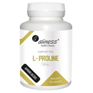 Aliness L-Proline, L-prolina 500 mg, 100 kapsułek vege - zdjęcie produktu