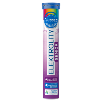 Plusssz Elektrolity Senior 100% Complex, smak malinowo-cytrynowy, 24 tabletki musujące - zdjęcie produktu