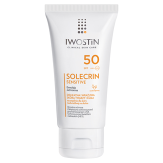 Iwostin Solecrin Sensitive, kojąca emulsja ochronna SPF 50, skóra wrażliwa, 100 ml - zdjęcie produktu