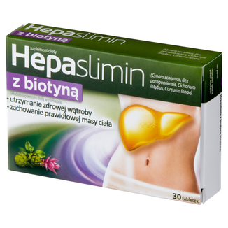 Hepaslimin z biotyną, 30 tabletek USZKODZONE OPAKOWANIE - zdjęcie produktu