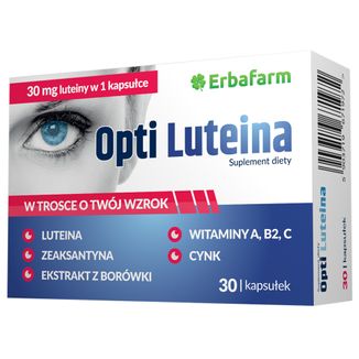 Erbafarm Naturale Opti Luteina 30 mg, 30 kapsułek - zdjęcie produktu