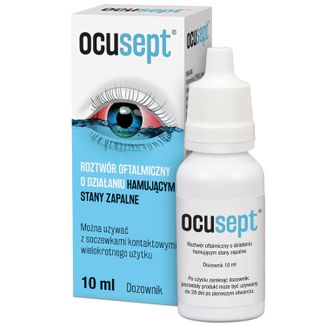 Ocusept, roztwór oftalmiczny o działaniu hamującym stany zapalne, 10 ml - zdjęcie produktu