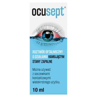 Ocusept, roztwór oftalmiczny o działaniu hamującym stany zapalne, 10 ml Ocusept, roztwór oftalmiczny o działaniu hamującym stany zapalne, 10 ml - zdjęcie produktu