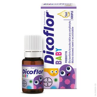 Dicoflor Baby, dla niemowląt i dzieci, krople, 5 ml KRÓTKA DATA - zdjęcie produktu