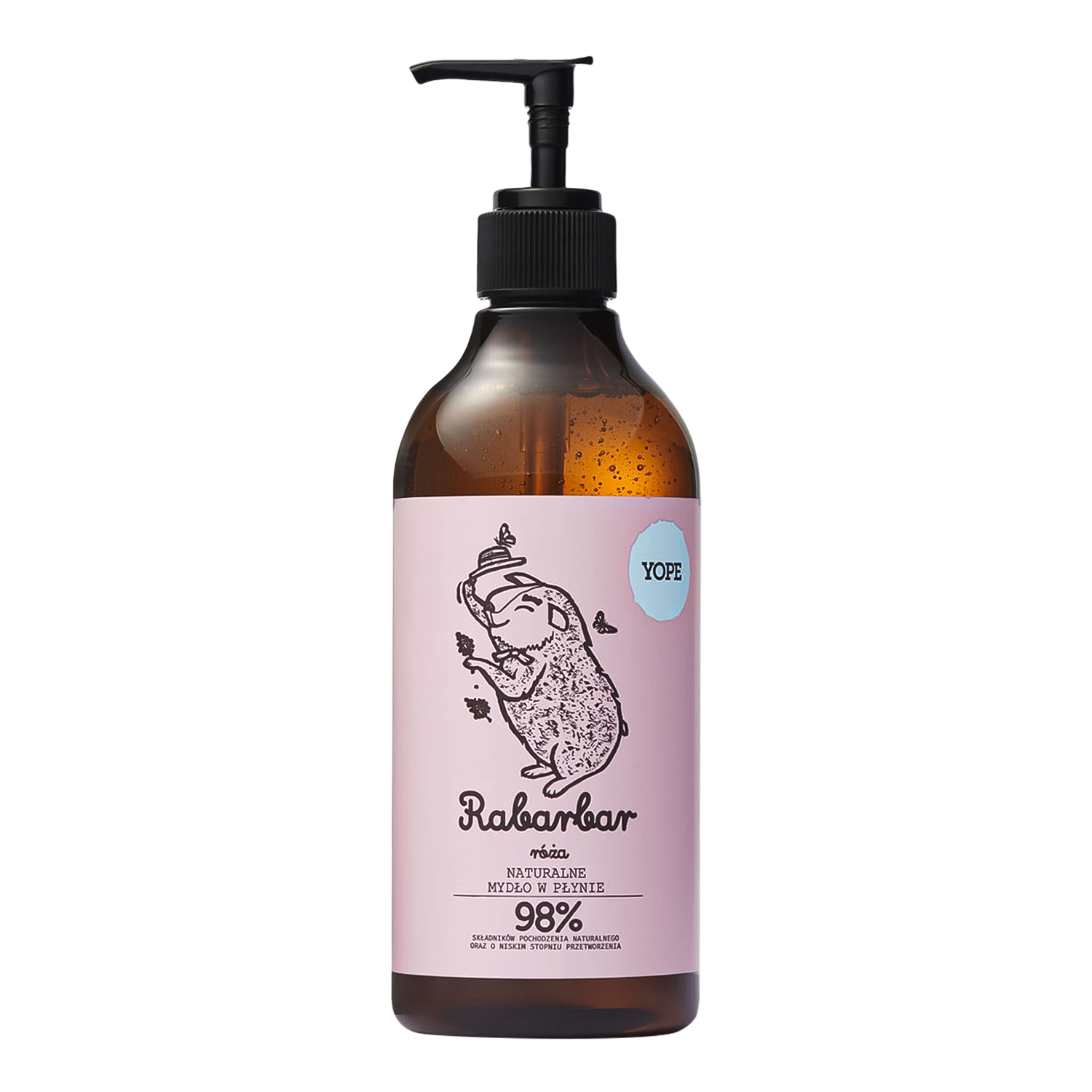 Nieznana Yope Rabarbar i Róża, naturalne mydło w płynie do rąk, 500 ml