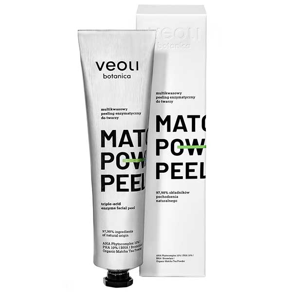 Nieznana Veoli Botanica Matcha Power Peel, peeling enzymatyczny do twarzy, multikwasowy, 75 ml