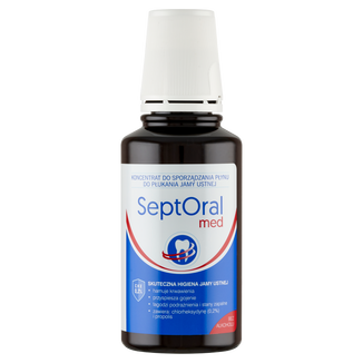 SeptOral Med, koncentrat do sporządzania płynu do płukania jamy ustnej, 200 ml SeptOral Med, koncentrat do sporządzania płynu do płukania jamy ustnej, 200 ml - zdjęcie produktu