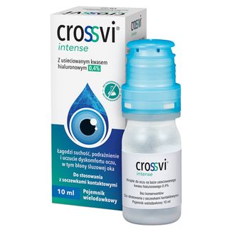 Crossvi Intense, krople do oczu z usieciowanym kwasem hialuronowym 0,4%, 10 ml USZKODZONE OPAKOWANIE - zdjęcie produktu