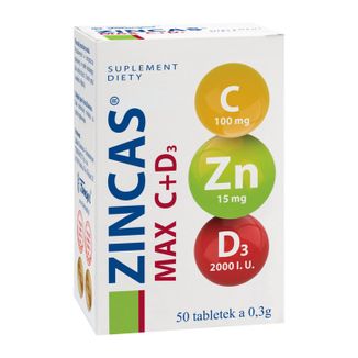 Zincas Max C + D3, 50 tabletek - zdjęcie produktu
