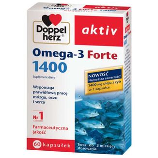 Doppelherz aktiv Omega-3 Forte, 60 kapsułek - zdjęcie produktu