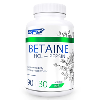 SFD Betaine HCl + Pepsin, betaina + pepsyna, 120 tabletek - zdjęcie produktu