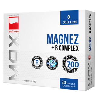 Colfarm Magnez + B Complex, 60 tabletek powlekanych USZKODZONE OPAKOWANIE - zdjęcie produktu