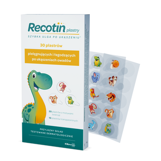 Recotin, łagodzące plastry po ukąszeniach owadów, 30 sztuk - zdjęcie produktu