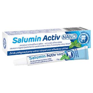 Salumin Activ Nano, żel do pielęgnacji jamu ustnej, dziąseł i odbudowy szkliwa, 10 g KRÓTKA DATA - zdjęcie produktu
