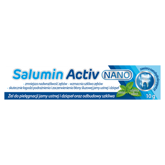 Salumin Activ Nano, żel do pielęgnacji jamu ustnej, dziąseł i odbudowy szkliwa, 10 g - zdjęcie produktu