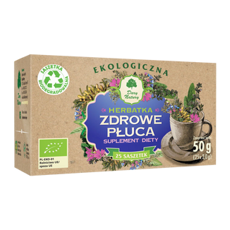 Dary Natury Zdrowe Płuca, herbatka ekologiczna, 2 g x 25 saszetek USZKODZONE OPAKOWANIE Dary Natury Zdrowe Płuca, herbatka ekologiczna, 2 g x 25 saszetek USZKODZONE OPAKOWANIE - zdjęcie produktu