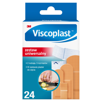 Viscoplast, plastry z opatrunkiem, zestaw uniwersalny, 24 sztuki USZKODZONE OPAKOWANIE - zdjęcie produktu