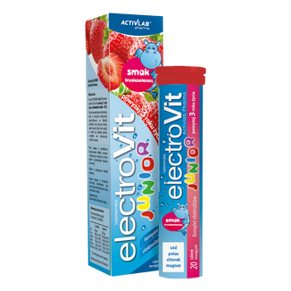 Activlab Pharma ElectroVit Junior, powyżej 3 lat, smak truskawkowy, 20 tabletek musujących USZKODZONE OPAKOWANIE - zdjęcie produktu