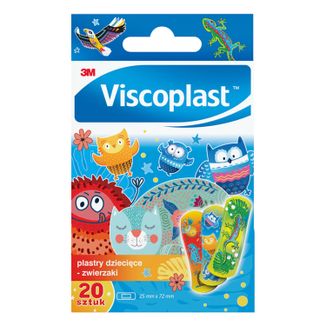 Viscoplast Plastry Dziecięce, Zwierzaki, 20 sztuk USZKODZONE OPAKOWANIE - zdjęcie produktu