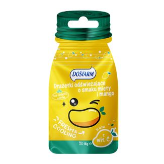 Dosfarm Drażetki odświeżające z witaminą C, smak mango i mięta, 16 g - zdjęcie produktu