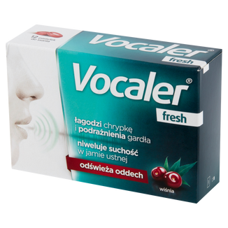 Vocaler Fresh, wiśnia, 12 pastylek do ssania KRÓTKA DATA - zdjęcie produktu