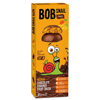 Bob Snail Choco Przekąska owocowa w belgijskiej czekoladzie, mango, 30 g - zdjęcie produktu