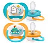 Avent Ultra Air, smoczek uspokajający, silikonowy, ortodontyczny, boy, SCF080/07, 6-18 miesięcy, 2 sztuki - miniaturka zdjęcia produktu