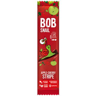 Bob Snail Stripe Przekąska owocowa, jabłko, wiśnia, 14 g - zdjęcie produktu