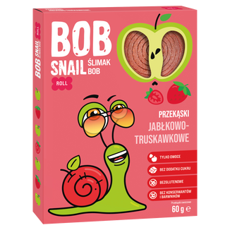 Bob Snail Roll Przekąska owocowa, jabłko, truskawka, 60 g - zdjęcie produktu
