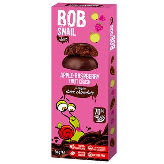 Bob Snail Choco Przekąska owocowa w ciemnej czekoladzie, jabłko, malina, 30 g - zdjęcie produktu